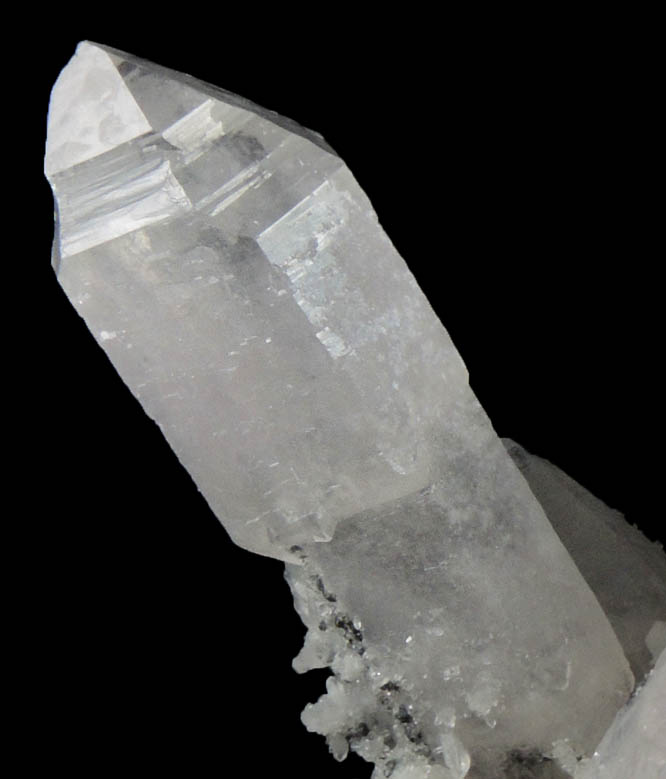 Quartz var. Amethystine Quartz scepter-shaped crystals with Sphalerite from Huaron District, Cerro de Pasco Province, Pasco Department, Peru