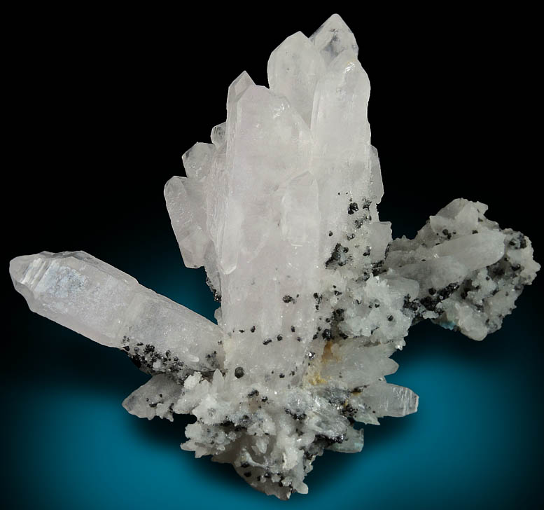 Quartz var. Amethystine Quartz scepter-shaped crystals with Sphalerite from Huaron District, Cerro de Pasco Province, Pasco Department, Peru