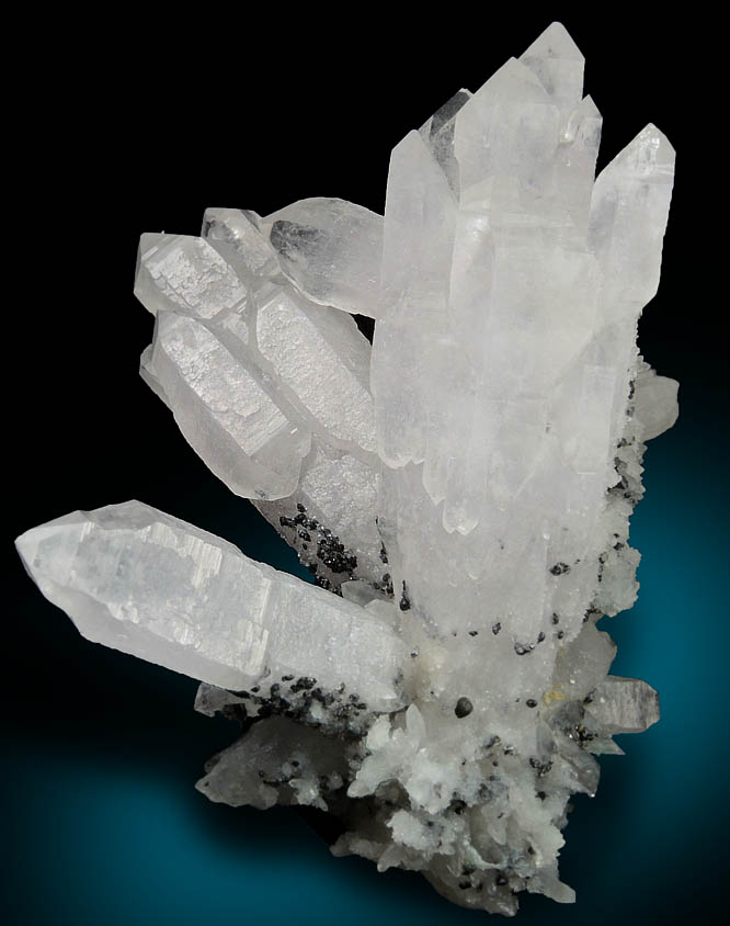 Quartz var. Amethystine Quartz scepter-shaped crystals with Sphalerite from Huaron District, Cerro de Pasco Province, Pasco Department, Peru