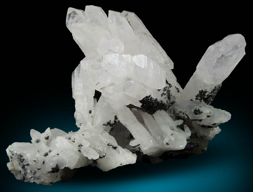 Quartz var. Amethystine Quartz scepter-shaped crystals with Sphalerite from Huaron District, Cerro de Pasco Province, Pasco Department, Peru