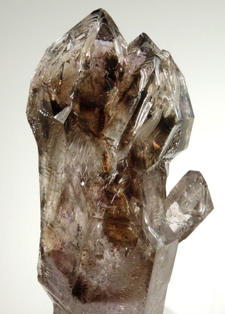 Quartz var. Smoky-Amethyst Quartz with 2 movable bubbles (enhydro) from Goboboseb Mountains, 43 km west of Brandberg Mountain, Erongo region, Namibia