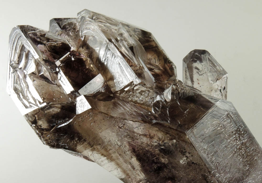 Quartz var. Smoky-Amethyst Quartz with 2 movable bubbles (enhydro) from Goboboseb Mountains, 43 km west of Brandberg Mountain, Erongo region, Namibia