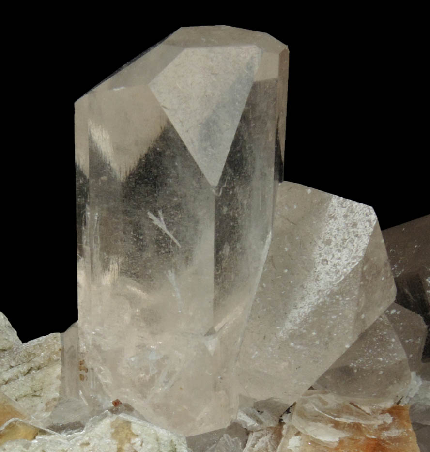 Topaz on Quartz with Muscovite from Mogok District, 115 km NNE of Mandalay, Mandalay Division, Myanmar (Burma)