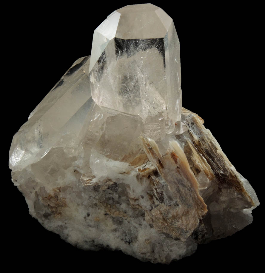 Topaz on Quartz with Muscovite from Mogok District, 115 km NNE of Mandalay, Mandalay Division, Myanmar (Burma)