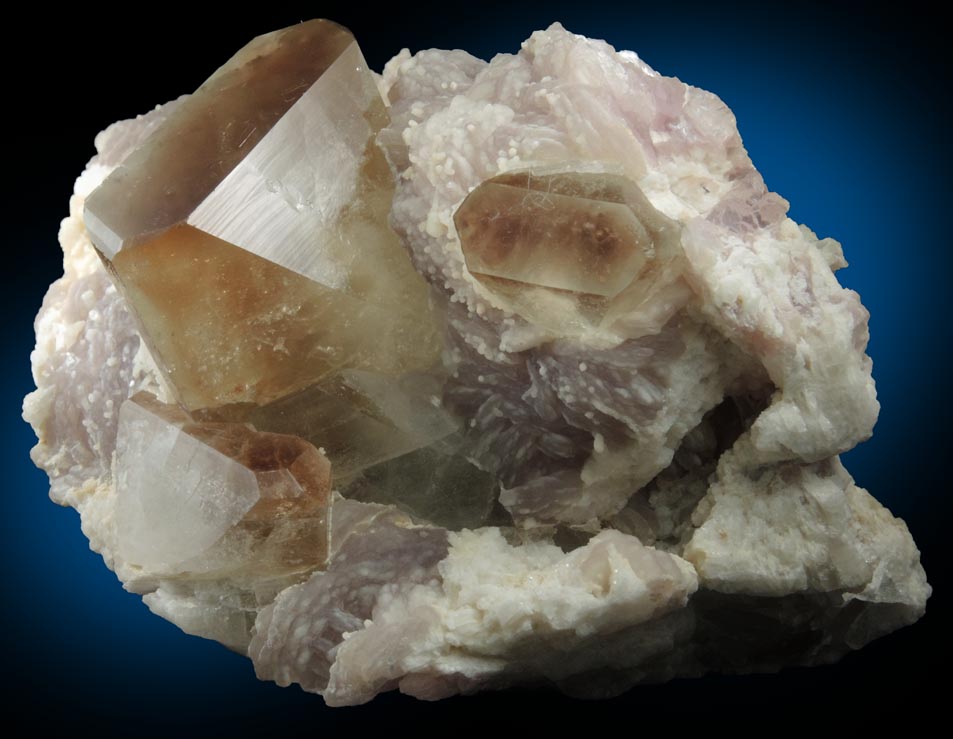 Topaz (color zoned crystals) in Lepidolite and Albite from Skardu District, Baltistan, Gilgit-Baltistan, Pakistan