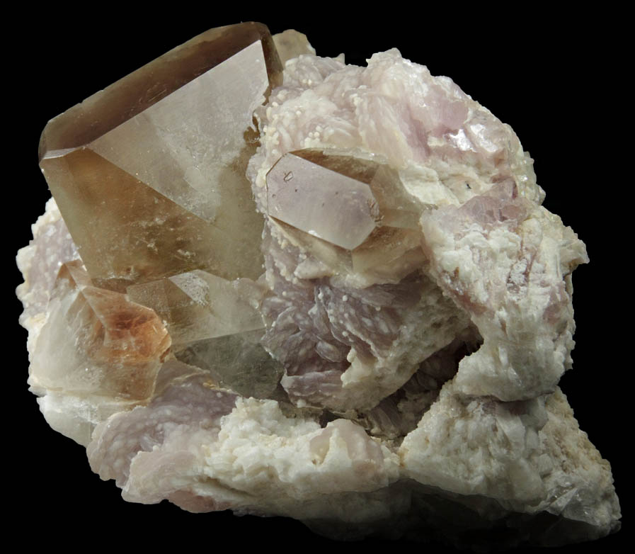 Topaz (color zoned crystals) in Lepidolite and Albite from Skardu District, Baltistan, Gilgit-Baltistan, Pakistan