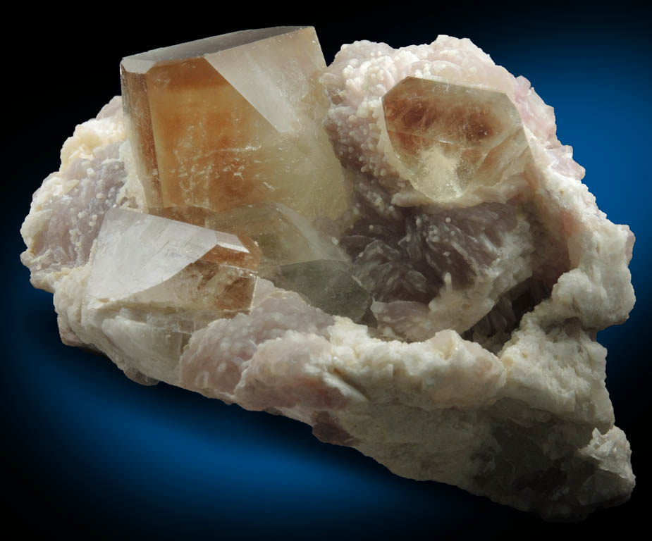 Topaz (color zoned crystals) in Lepidolite and Albite from Skardu District, Baltistan, Gilgit-Baltistan, Pakistan
