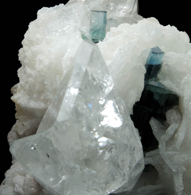 Topaz on Albite with Quartz and Elbaite Tourmaline from Stak Nala, Skardu Road, Baltistan, Gilgit-Baltistan, Pakistan