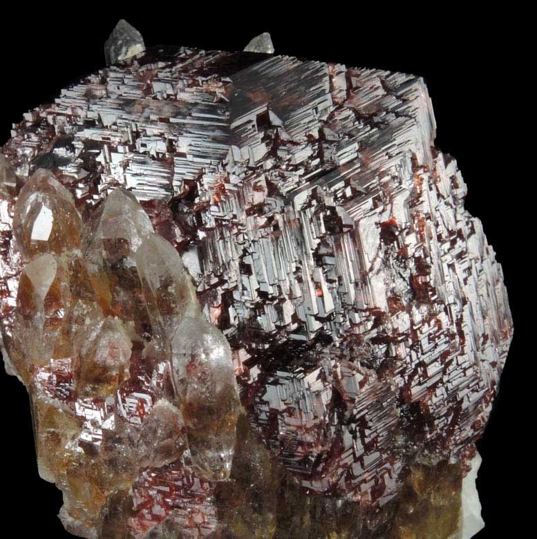 Spessartine Garnet on Quartz from Teston, Braldu Valley, Baltistan, Gilgit-Baltistan, Pakistan