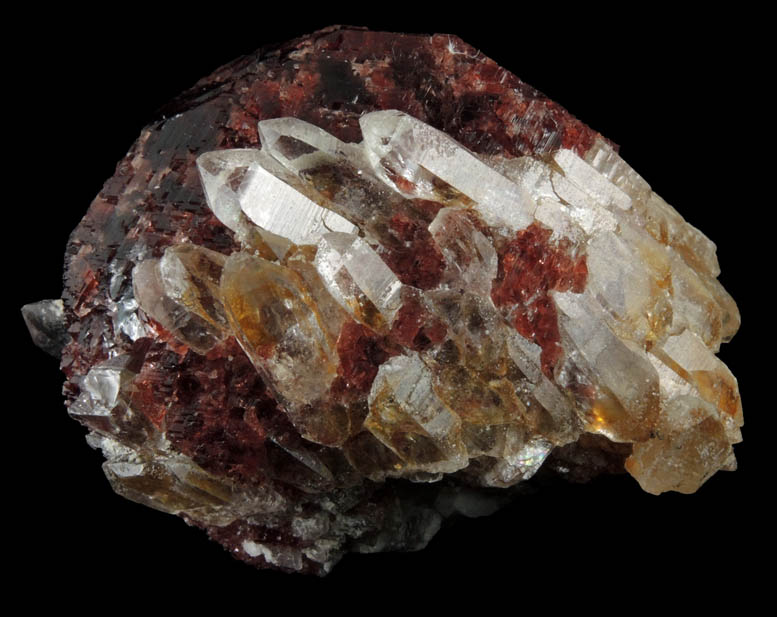 Spessartine Garnet on Quartz from Teston, Braldu Valley, Baltistan, Gilgit-Baltistan, Pakistan