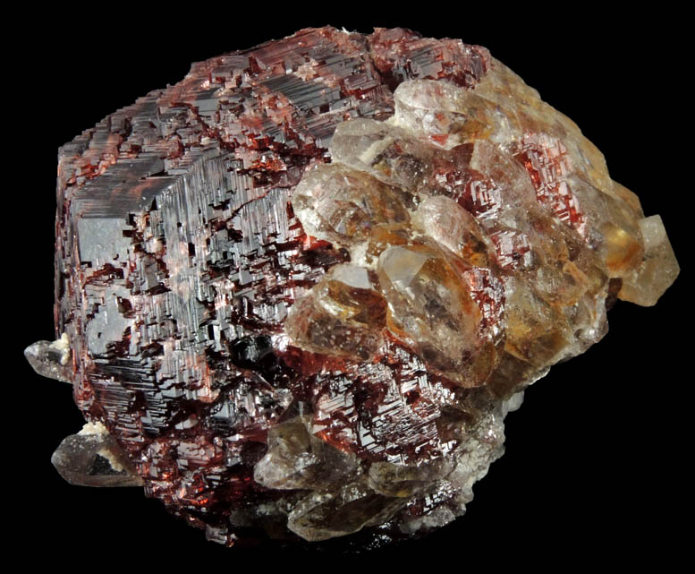 Spessartine Garnet on Quartz from Teston, Braldu Valley, Baltistan, Gilgit-Baltistan, Pakistan