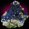 Azurite with Cerussite and Duftite from Tsumeb Mine, Otavi-Bergland District, Oshikoto, Namibia (Type Locality for Duftite)