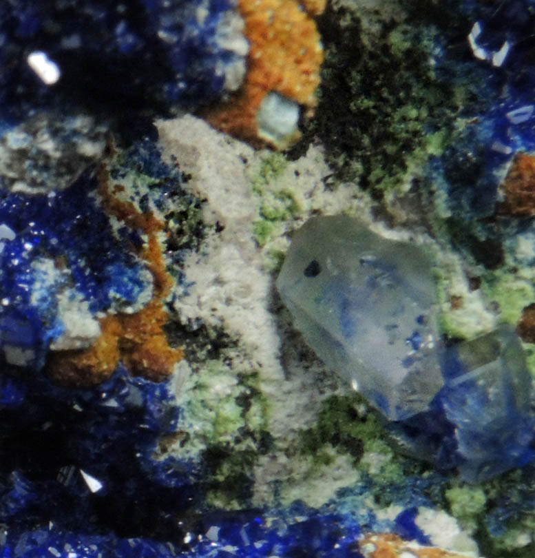 Azurite with Cerussite and Duftite from Tsumeb Mine, Otavi-Bergland District, Oshikoto, Namibia (Type Locality for Duftite)