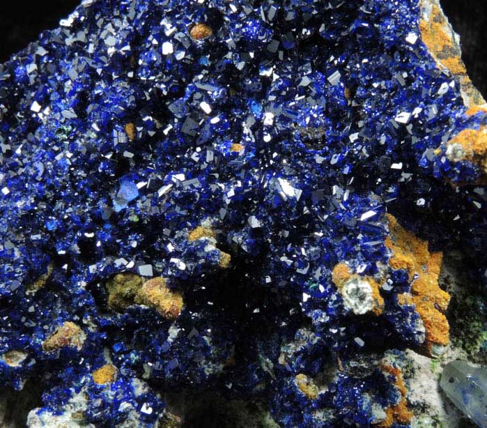 Azurite with Cerussite and Duftite from Tsumeb Mine, Otavi-Bergland District, Oshikoto, Namibia (Type Locality for Duftite)