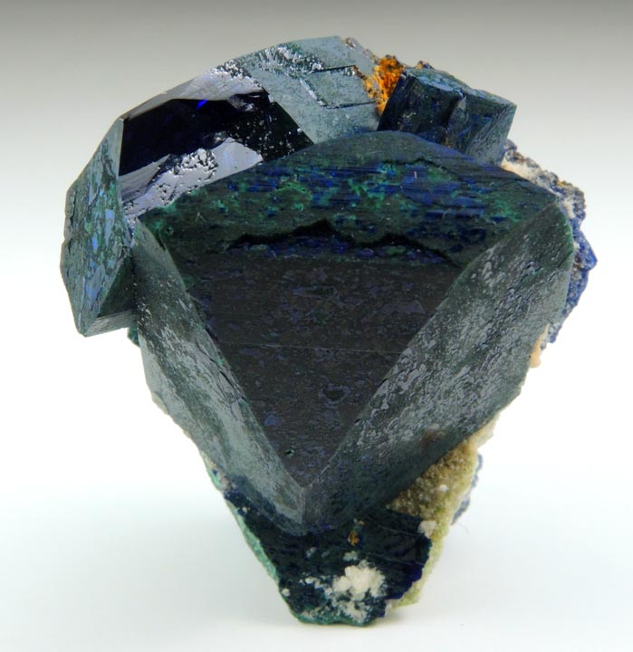 Azurite with partial surface alteration to Malachite from Tsumeb Mine, Otavi-Bergland District, Oshikoto, Namibia