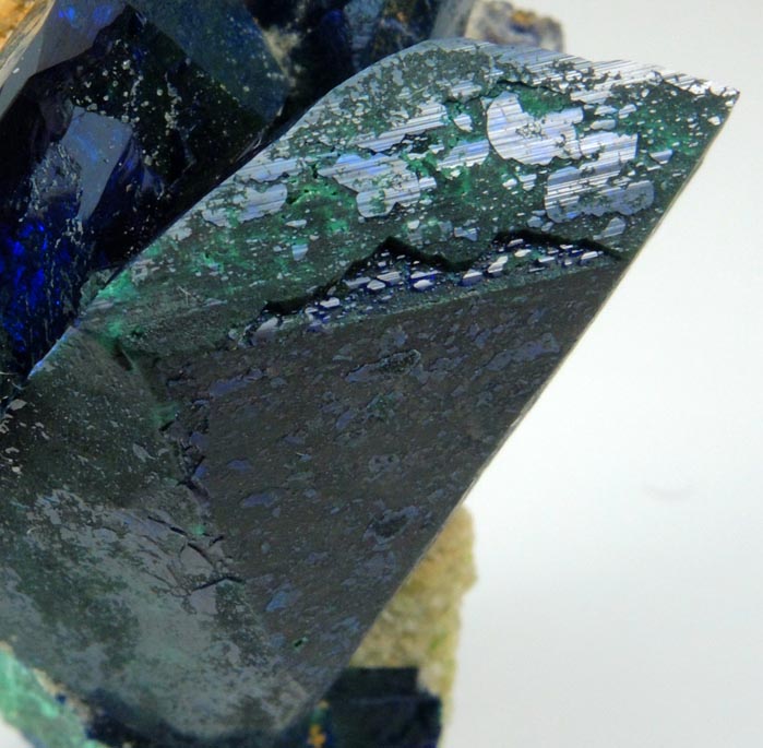 Azurite with partial surface alteration to Malachite from Tsumeb Mine, Otavi-Bergland District, Oshikoto, Namibia