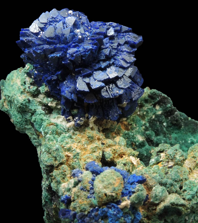 Azurite on Malachite from La Sal District, San Juan County, Utah