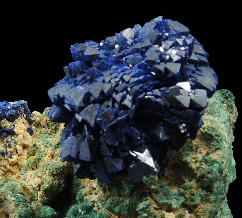 Azurite on Malachite from La Sal District, San Juan County, Utah