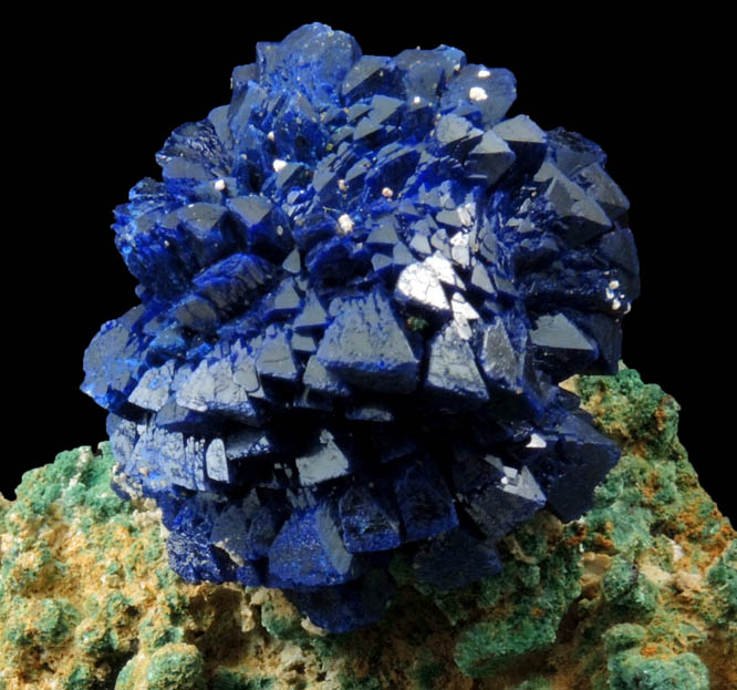 Azurite on Malachite from La Sal District, San Juan County, Utah