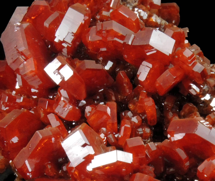 Vanadinite over Barite from Mibladen, Haute Moulouya Basin, Zeida-Aouli-Mibladen belt, Midelt Province, Morocco