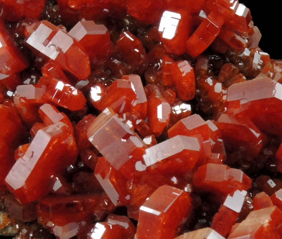 Vanadinite over Barite from Mibladen, Haute Moulouya Basin, Zeida-Aouli-Mibladen belt, Midelt Province, Morocco