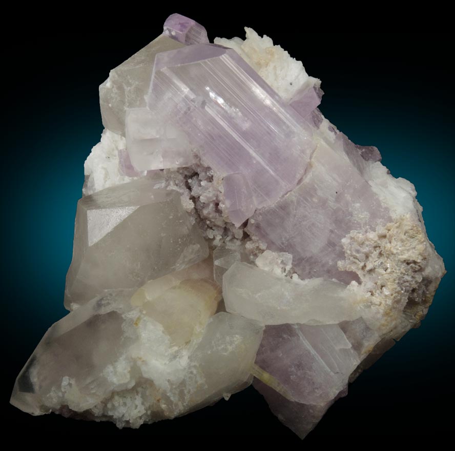 Spodumene var. Kunzite with Beryl, Quartz, Lepidolite and Elbaite Tourmaline from Laghman Province, Afghanistan