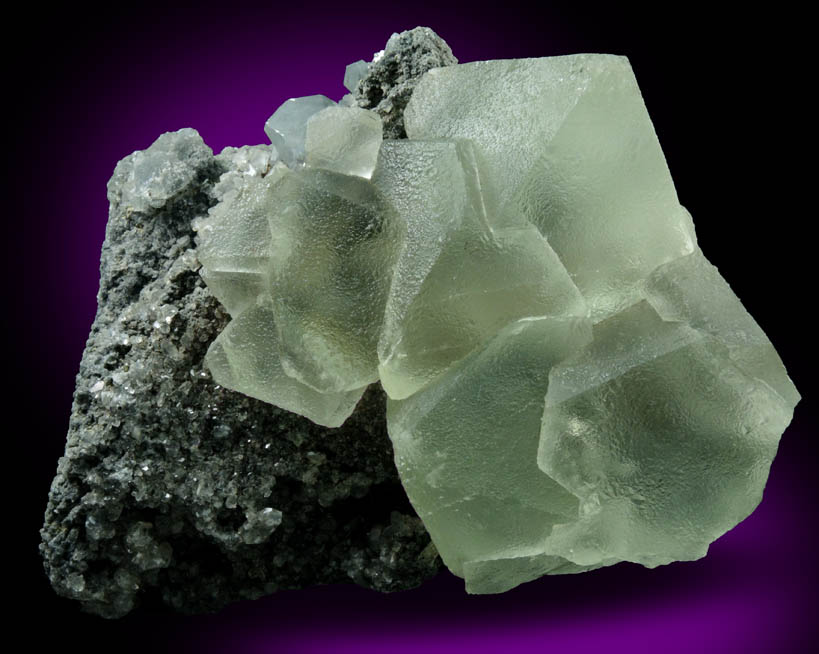 Fluorite over Calcite from Xianghualing Mine, 32 km north of Linwu, Hunan Province, China