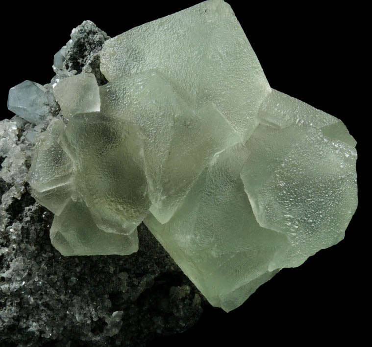 Fluorite over Calcite from Xianghualing Mine, 32 km north of Linwu, Hunan Province, China