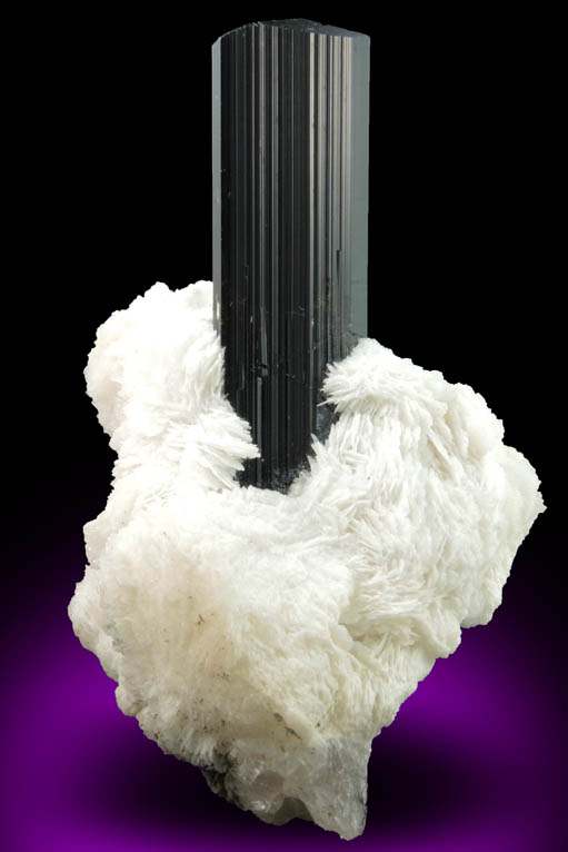 Schorl Tourmaline on Albite from Shigar Valley, Skardu District, Baltistan, Gilgit-Baltistan, Pakistan