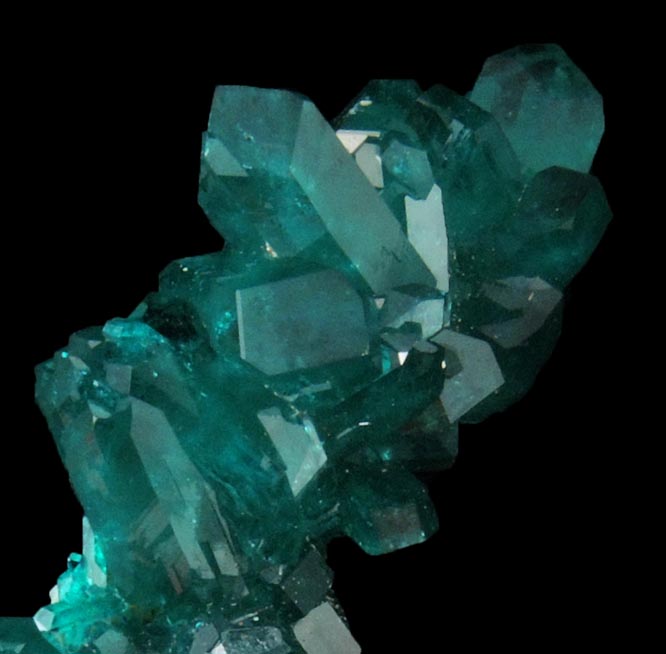 Dioptase with Plancheite on Quartz from Christoph Mine, Kaokoveld, Kunene Region, Namibia