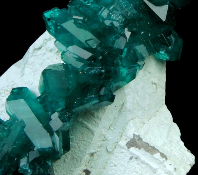 Dioptase with Plancheite on Quartz from Christoph Mine, Kaokoveld, Kunene Region, Namibia