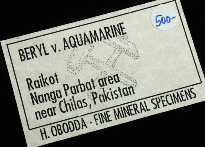 Beryl var. Aquamarine with Muscovite on Albite from Raikot, Chilas, Diamer District, Gilgit-Baltistan, Pakistan