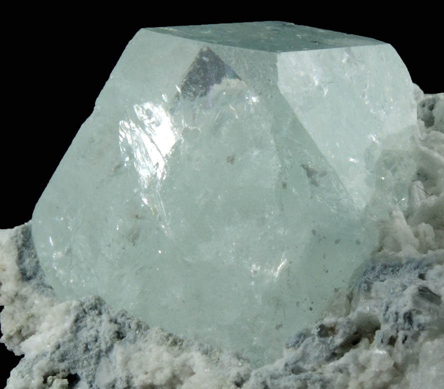 Beryl var. Aquamarine in Albite with Muscovite from Kalah, Kunar Province, Afghanistan