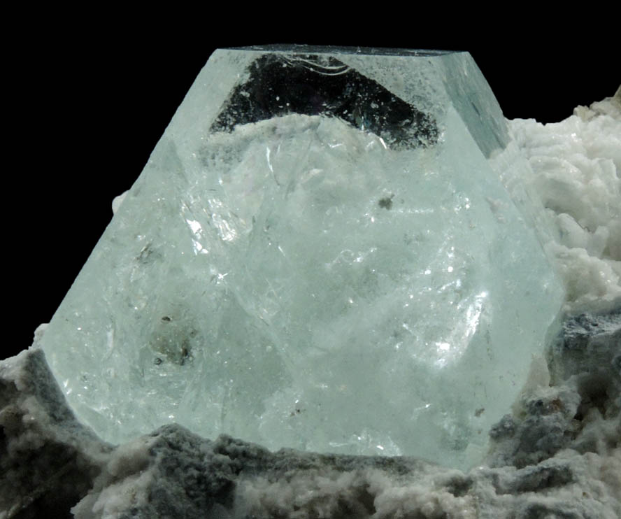 Beryl var. Aquamarine in Albite with Muscovite from Kalah, Kunar Province, Afghanistan