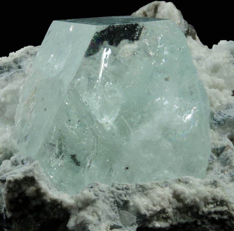 Beryl var. Aquamarine in Albite with Muscovite from Kalah, Kunar Province, Afghanistan