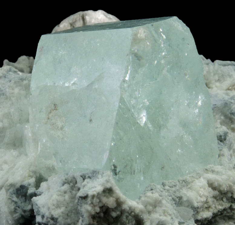 Beryl var. Aquamarine in Albite with Muscovite from Kalah, Kunar Province, Afghanistan