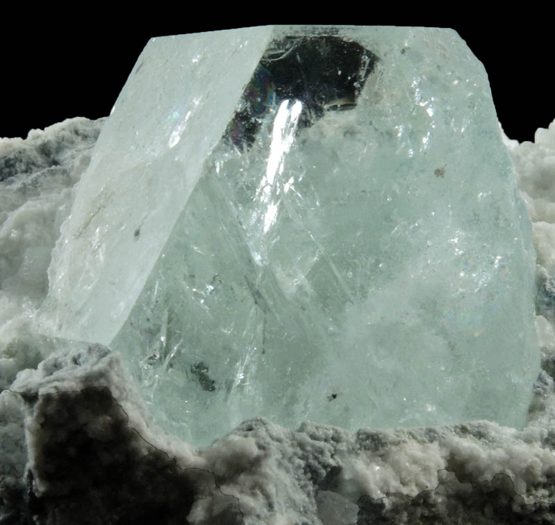 Beryl var. Aquamarine in Albite with Muscovite from Kalah, Kunar Province, Afghanistan