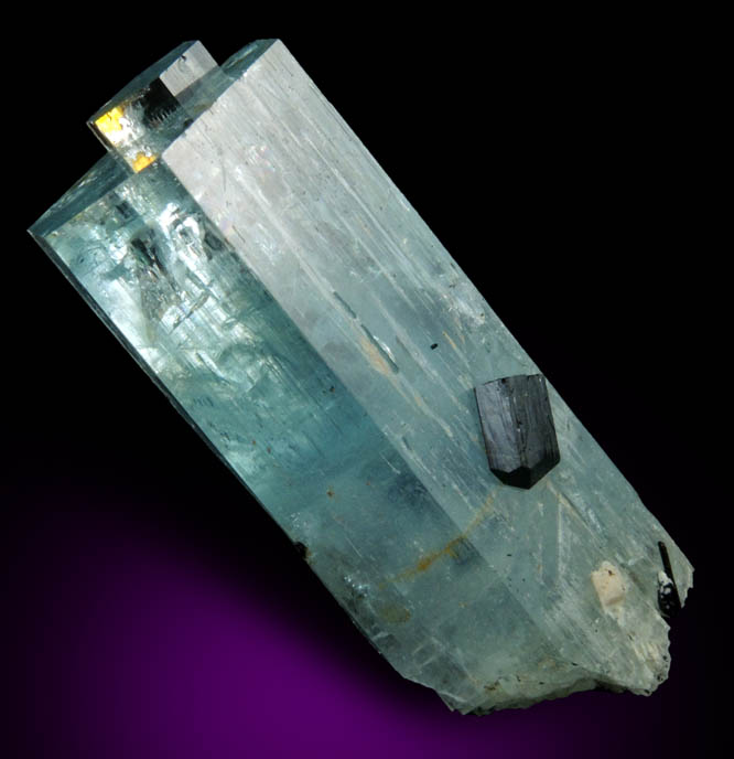 Beryl var. Aquamarine with Schorl Tourmaline from Erongo Mountains, 20 km north of Usakos, Damaraland, Namibia