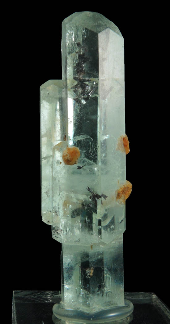 Beryl var. Aquamarine with Fluorapatite and Goethite inclusions from Skardu District, Baltistan, Gilgit-Baltistan, Pakistan