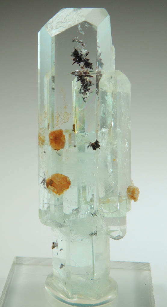 Beryl var. Aquamarine with Fluorapatite and Goethite inclusions from Skardu District, Baltistan, Gilgit-Baltistan, Pakistan