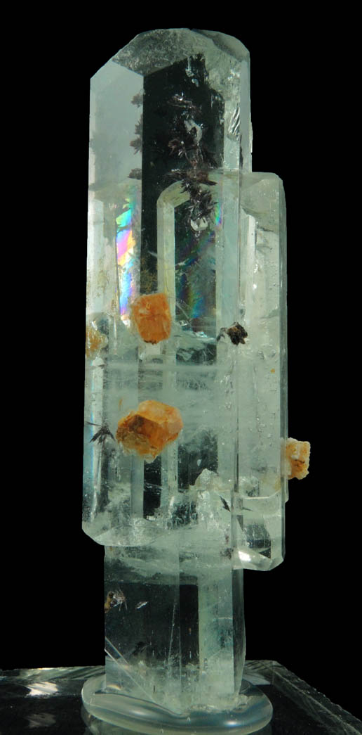 Beryl var. Aquamarine with Fluorapatite and Goethite inclusions from Skardu District, Baltistan, Gilgit-Baltistan, Pakistan