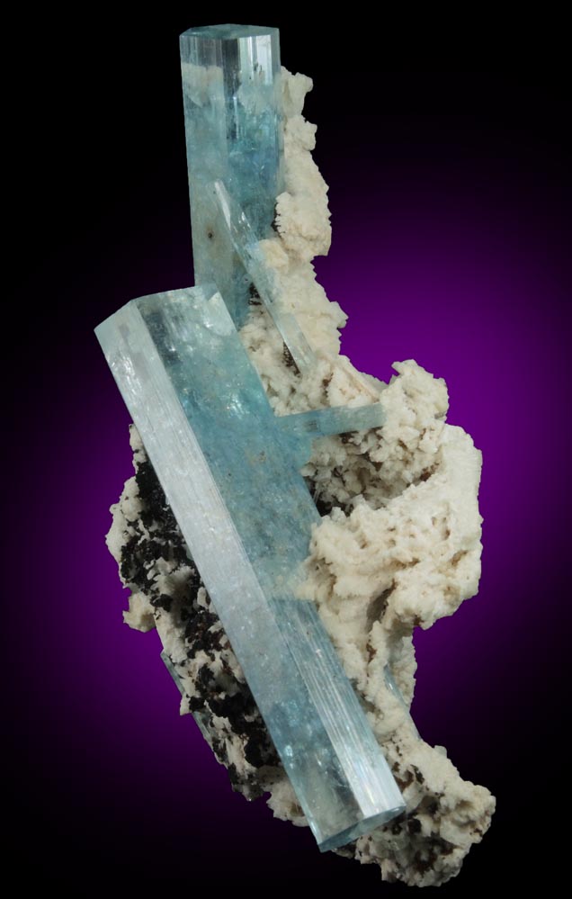 Beryl var. Aquamarine on Albite from Erongo Mountains, 20 km north of Usakos, Damaraland, Namibia