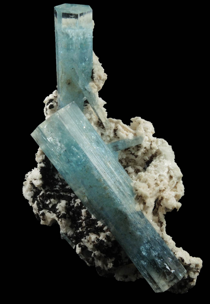 Beryl var. Aquamarine on Albite from Erongo Mountains, 20 km north of Usakos, Damaraland, Namibia