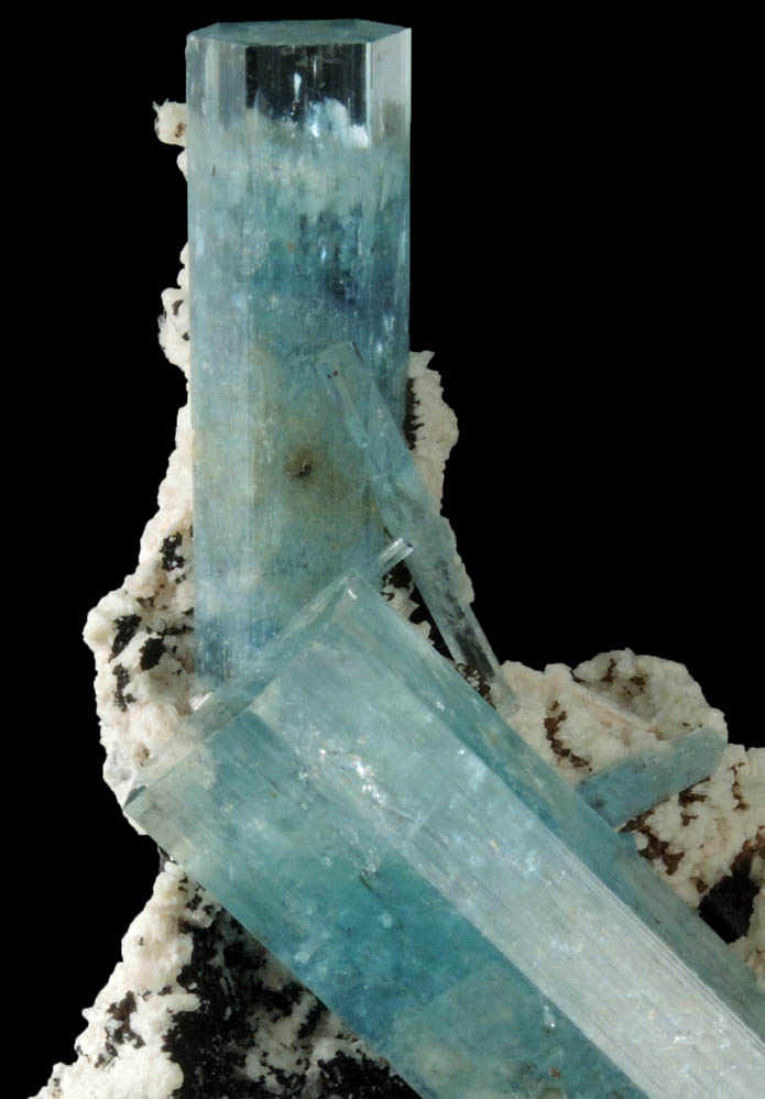 Beryl var. Aquamarine on Albite from Erongo Mountains, 20 km north of Usakos, Damaraland, Namibia