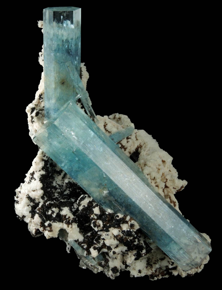 Beryl var. Aquamarine on Albite from Erongo Mountains, 20 km north of Usakos, Damaraland, Namibia