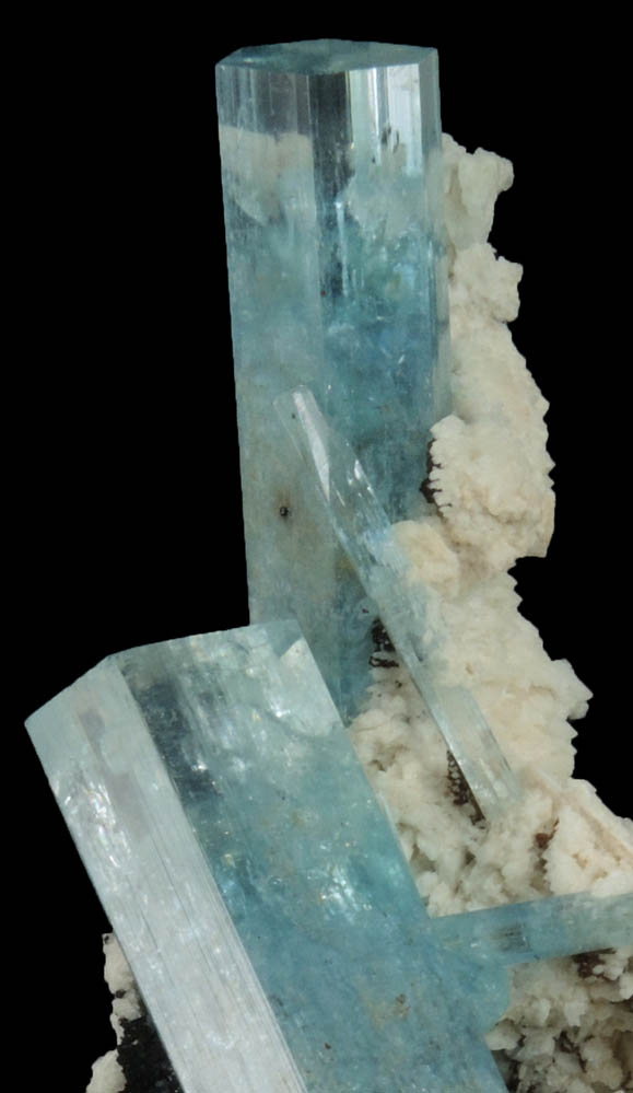 Beryl var. Aquamarine on Albite from Erongo Mountains, 20 km north of Usakos, Damaraland, Namibia