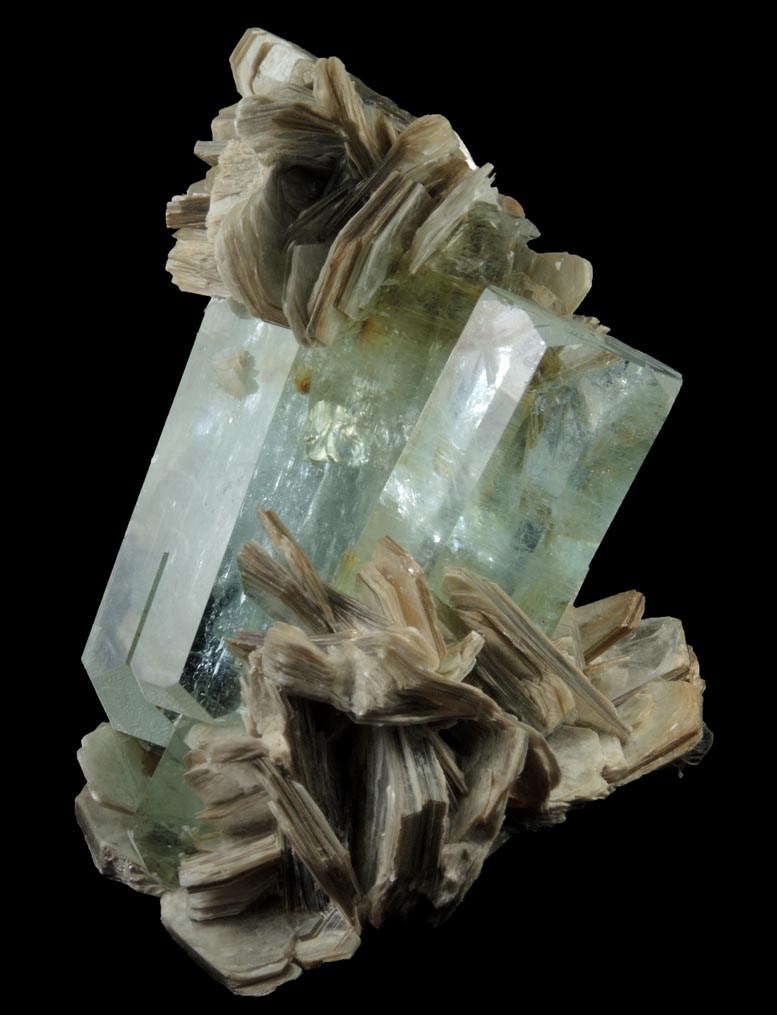 Beryl var. Aquamarine in Muscovite from Chumar Bakhoor, Nagar, Gilgit-Baltistan, Pakistan