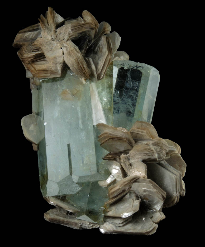 Beryl var. Aquamarine in Muscovite from Chumar Bakhoor, Nagar, Gilgit-Baltistan, Pakistan