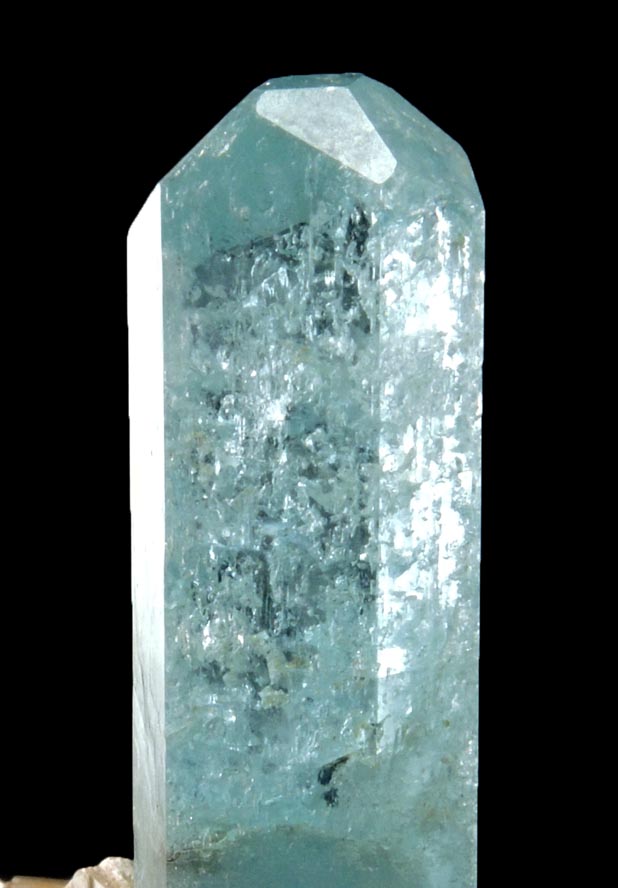 Beryl var. Aquamarine in Albite with Muscovite from Mimoso do Sul, Espirito Santo, Brazil