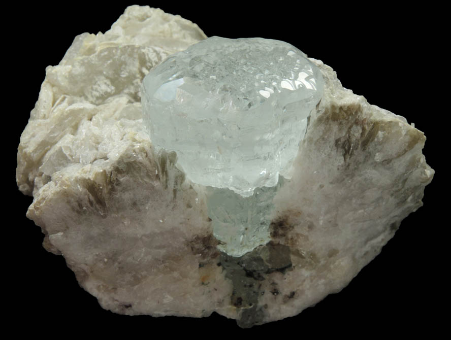 Beryl var. Aquamarine with Columbite-Fe and Fluorapatite in Quartz-Albite from Shigar Valley, Skardu District, Gilgit-Baltistan, Pakistan